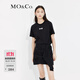 MO&Co.【涼感】蝴蝶結印花短袖圓領(lǐng)寬松T恤黑色小白T上衣上裝摩安珂 黑色-第2批 S 160