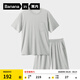 蕉內(nèi)（Bananain）506S男士睡衣夏季莫代爾棉感冰絲涼感短袖家居服七夕情人節(jié)送男友 【圓領(lǐng)短褲】霧灰 L
