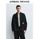 UR2026春季新款男裝潮流貼布標簽超寬松牛仔襯衫UUV850041 黑色 M (M-L)