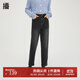 播做舊牛仔褲秋冬新品鉛筆褲高腰顯瘦通勤休閑女DDQ4KD5424 K40黑色 XS