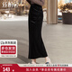 絲柏舍金絲絨半身裙2025秋裝新款女裝高腰包臀過膝開叉長(zhǎng)裙