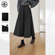 對白（DUIBAI）【AN大碼系列】隱形胯黑色百褶半身裙冬季胖mm垂墜感大擺a字傘裙 靜謐黑 2XL 建議體重145-160
