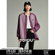 初語(yǔ)深紫色加厚拼接毛絨立領(lǐng)棒球服棉衣女2023冬季新款棉服厚外套 深紫色 M