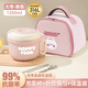 旗豐316食品級泡面碗帶蓋餐具飯盒中小學(xué)生上學(xué)專(zhuān)用兒童瀝水食堂打飯 大號粉1.3L+折疊筷勺+保溫袋