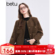 百圖betu女裝冬季新款毛衣100%羊毛修身保暖百搭毛衣女2411D08 黑色 L