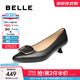百麗（Belle）氣質(zhì)高跟單鞋女2025秋新商場(chǎng)同款羊皮尖頭通勤單鞋D3N1DCQ5預售 黑色 38 (240mm)