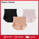 Charm Kendo內(nèi)褲女生高腰收腹提臀抑菌產(chǎn)后塑形束腰透氣收小肚子三角褲禮盒裝 黑色+咖色+淺粉 3條 L 送老婆送女友（90-110斤）