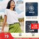 安踏（ANTA）冰絲T丨抗菌短袖T恤女夏季新款涼感透氣針織衫上衣T162528136 雪花白-1 M (女165)