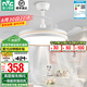 雷士（NVC） 風扇燈餐廳吊扇燈隱形扇葉電風扇燈現(xiàn)代簡約臥室客廳餐廳吊燈 【高顯指/1級能效】36瓦36寸怡風