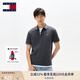 TOMMY JEANS【潮流鑲邊】25夏季男裝純棉珠地網(wǎng)眼商務(wù)翻領(lǐng)短袖T恤POLO20745 灰黑色PT2 M