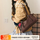 簡·佰格（JONBAG）蝴蝶結(jié)枕頭波士頓包2025新款高級感送女友節(jié)日禮物通勤百搭單肩包 酒紅棕色