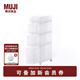 無(wú)印良品（MUJI） 聚丙烯儲物箱附滑輪 整理箱 KGF89A6S 收納箱 -2 無(wú)色 18*40*83cm