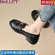 百麗踏樂(lè )福鞋女2025新款超火春秋季一腳蹬平底鞋子英倫風(fēng)小皮鞋黑色單鞋 黑色【升級款專(zhuān)柜版】 40 【標準尺碼】