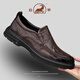 公羊商務(wù)男鞋冬季2025新款百搭休閑皮鞋男一腳蹬正裝鞋子真皮伴郎鞋男 棕色 【皮鞋碼】 41