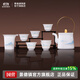 景德鎮茶具陶瓷描金整套家用送禮茶壺套組中式玲瓏茶壺8頭茶杯高檔禮盒 千里江山-日玲瓏提梁壺套裝
