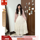 蕓蕁裙子女夏季2025新款蕓蕁兩件套裝韓系甜美初戀溫柔風碎花吊帶連衣 [套裝]粉色披肩+碎花裙 M