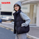 鴨鴨（YAYA）韓版羽絨馬甲女2025年秋冬新款立領(lǐng)時(shí)尚馬夾背心 黑色 L