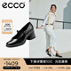 愛步（ECCO）粗跟單鞋女 夏季百搭一字帶高跟瑪麗珍鞋通勤 雕塑奢華2203 黑色22250301001 37 （尺碼偏大）
