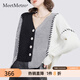 MeetMetro瑪依爾時(shí)尚V領(lǐng)套頭毛衣女2025春新款撞色甜美寬松針織衫 拼色【現貨閃電發(fā)】 S