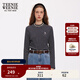 Teenie Weenie小熊女裝2025秋新款休閑簡(jiǎn)約時(shí)髦拼接條紋中領(lǐng)打底衫 藏青色 S 160