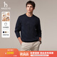 哈吉斯（HAZZYS）男裝 春秋季大logo長(zhǎng)袖衣服休閑男上衣圓領(lǐng)衛(wèi)衣男ABTZE0CCF02 藏青色NV XL （180/100A 50）