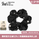 She's茜子時(shí)尚馬尾發(fā)繩盤(pán)發(fā)大腸發(fā)圈皮筋扎頭發(fā)飾頭花頭飾七夕節(jié)禮物 G0黑色(中號(hào))