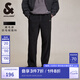 杰克·瓊斯（JACK&JONES）男裝秋季時(shí)尚百搭舒適純色長(zhǎng)褲子磨毛感仿毛呢休閑褲男224314044 E41 黑色 E41 黑色 M （175)