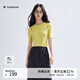 播法式針織衫女商場(chǎng)同款2024春新款薄款氣質(zhì)修身上衣BDR1SD0456 Y20春晨黃 M