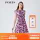 PORTS寶姿女裝春夏新品時(shí)尚碎花圓領(lǐng)短袖連衣裙LM8D240MPP109 丈青印花 M (6)