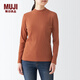 無(wú)印良品 MUJI 女式 彈力羅紋編織 高領(lǐng)長(cháng)袖T恤 BBM30A2A 深橙色 M