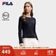 FILA 斐樂(lè )官方女子針織長(cháng)袖衫2025冬新款時(shí)尚經(jīng)典休閑修身亨利衫 傳奇藍-NV M 165/84A/M
