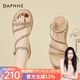 達芙妮（DAPHNE）厚底坡跟涼鞋女2025夏季新款高跟松糕鞋羅馬沙灘鞋一字帶水鉆女鞋 米色 37