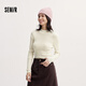 森馬（Semir）毛衣女冬季舒適緊身半高領(lǐng)正肩純色羊毛衫氣質(zhì)百搭顯瘦打底衫 奶白10501 M
