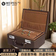 維佩洛高品質(zhì)高端首飾盒珠寶首飾箱帶密碼鎖大容量多功能便攜首飾盒 外咖內(nèi)咖密 34*23.5*14.5cm