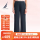 諾帝卡（NAUTICA）【商場(chǎng)同款】女裝春夏新款休閑彈力親膚直筒長(cháng)褲女41KO05 淺藏青色40S L