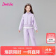 笛莎童裝兒童女童套裝2025年春季中大童學(xué)生春秋裝衛衣長(cháng)褲 紫色 160