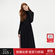 范思藍恩黑色溫柔針織連衣裙女2024新款長袖打底內(nèi)搭裙子14498 黑色 XL