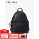 紅谷（HONGU）新款女士大容量雙肩包防水輕便女學(xué)生書(shū)包時(shí)尚媽咪背包 漆黑