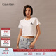 Calvin Klein Jeans夏季女士純棉字母印花潮流ck辣妹短款短袖T恤J223495 YAF-月光白 XS
