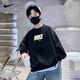 NIKE耐克男童衛衣 2025新款女童秋裝兒童秋季衣服純棉長(cháng)袖黑 正黑色【100%純棉】 160 /L 【建議身高152-158cm】
