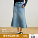獨束大碼女裝復古藍色牛仔半身裙2025春裝新款a字裙遮胯高腰顯瘦 牛仔色（常規款） L (尺碼：2)