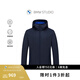 BMW STUDIO【3M新雪麗棉】寶馬男裝秋冬拼色連帽棉服男士夾克外套藏青色M