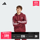 adidas休閑加絨加厚連帽衛衣套頭衫男裝秋冬阿迪達斯官方輕運動(dòng) 暗紅   2XL