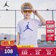 NIKE JORDAN 耐克AJ童裝男童DRI-FIT速干短袖T恤2025夏季兒童運(yùn)動(dòng)上衣 白色/瑪麗娜藍(lán)【速干科技】 150 /72 【建議身高140-152cm】