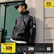 adidas休閑簡(jiǎn)約三條紋梭織立領(lǐng)夾克外套男裝秋季阿迪達斯三葉草 黑色 (偏小，推薦買(mǎi)大1碼)   L