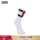 TOMMY JEANS男裝時(shí)尚潮流旗標字母提花舒適微彈商務(wù)休閑運動(dòng)中筒襪子 白色100 1雙 均碼 OS