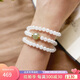 曼麗翠保價(jià)國潮新中式和田白玉三繞手串金珀疊戴手鏈送女友禮物附證書(shū)
