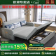 歐荷家具多功能沙發(fā)床可伸縮折疊兩用小沙發(fā)北歐小戶型布藝沙發(fā)儲物雙人床 1.8米三面椰棕護(hù)脊儲物款