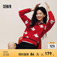 森馬（Semir）商場同款迪士尼米奇紅色毛衣女2025春新款米奇滿印慵懶風針織衫 紅色調(diào)00466 2XL /175/96A