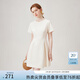 范思藍恩氣質(zhì)通勤短袖收腰連衣裙女短裙2024夏新款法式溫柔18007 米色 M
